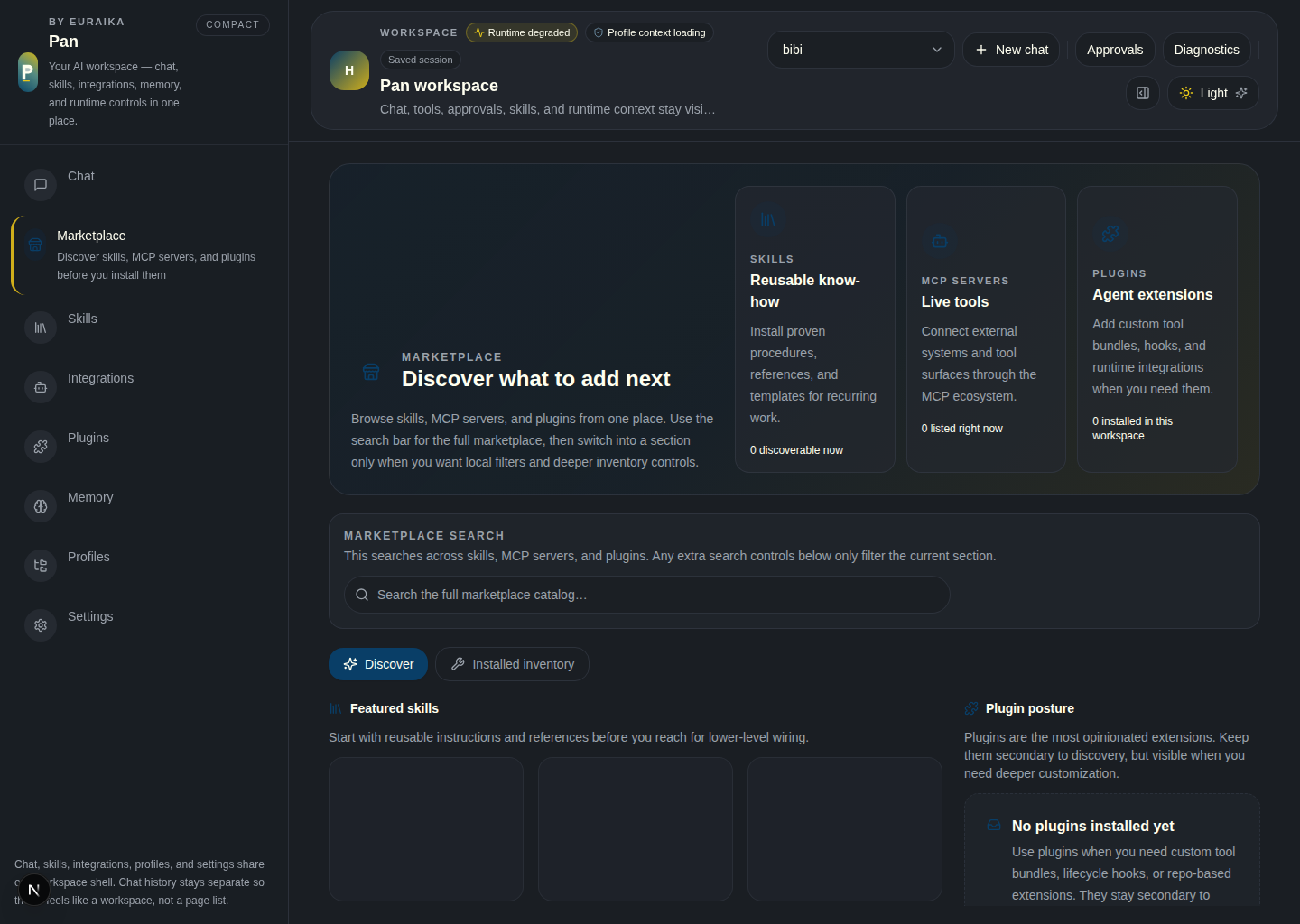 Marketplace discovery view