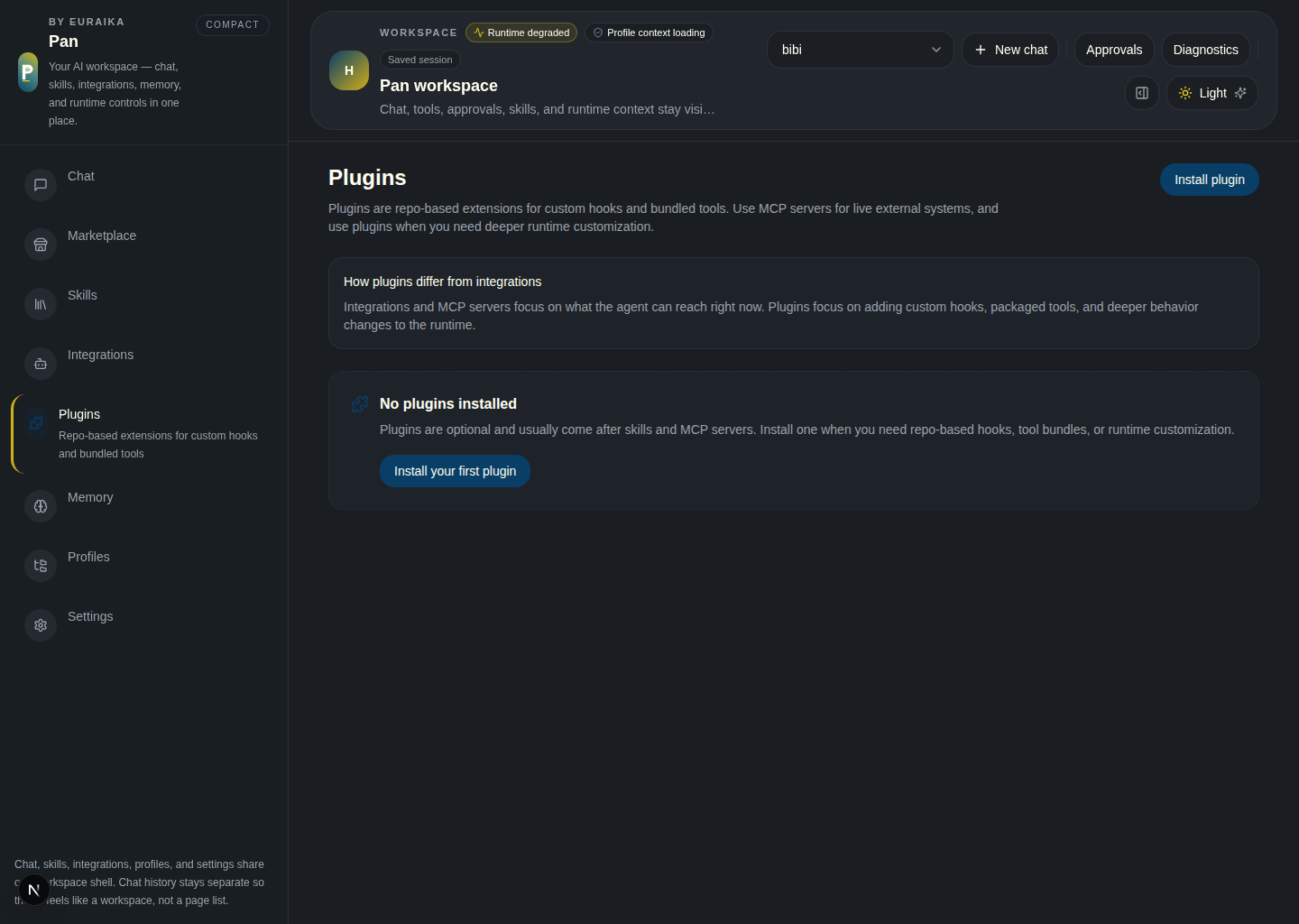 Plugins page