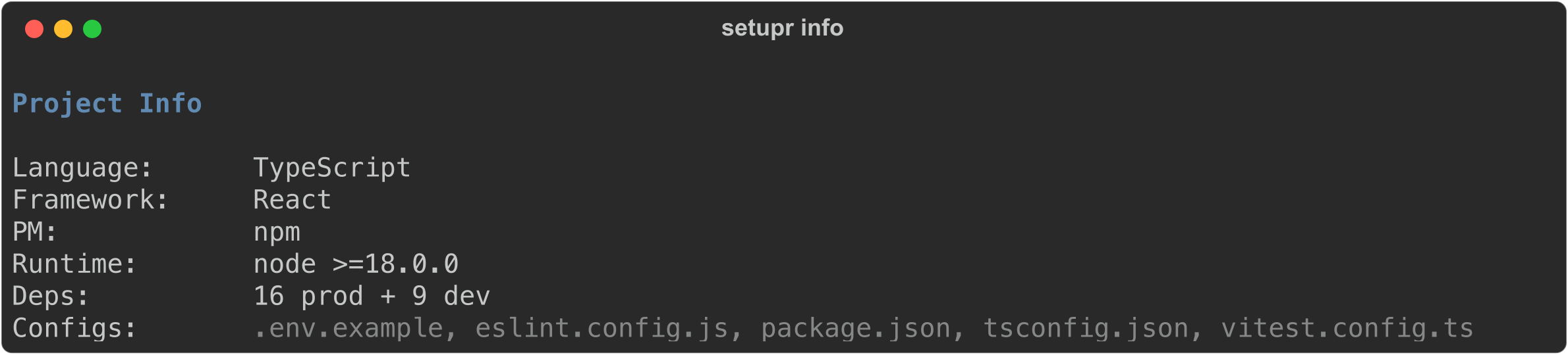 setupr info