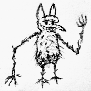 a drawing of a goblin