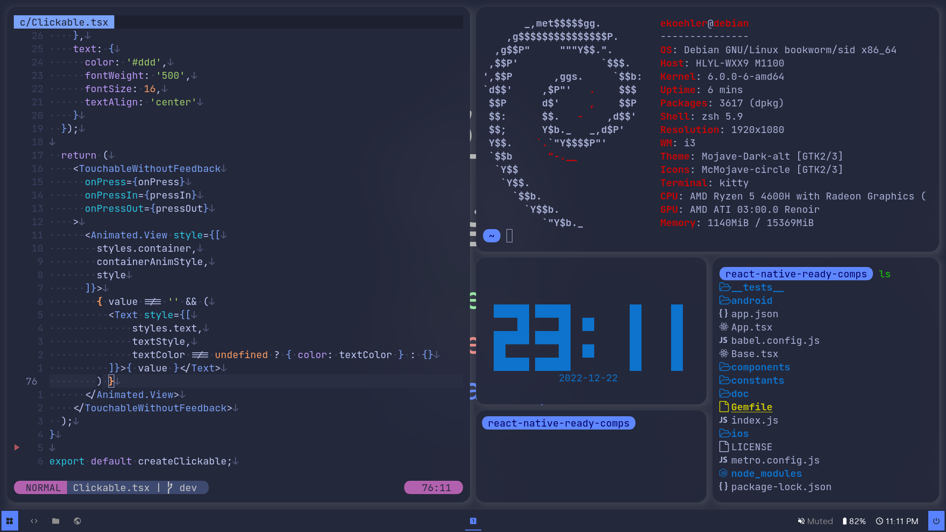 neofetch and nvim