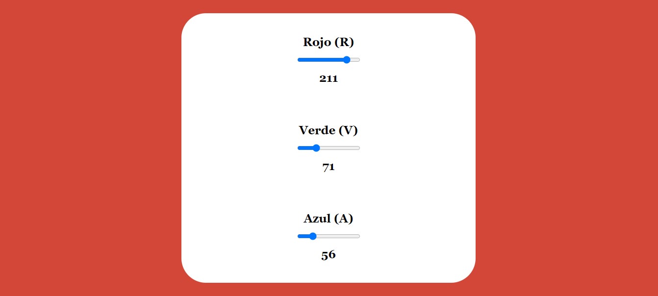 Colores RGB con Sliders