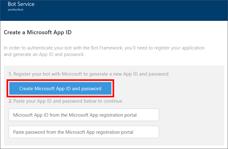 Creating an app ID and password