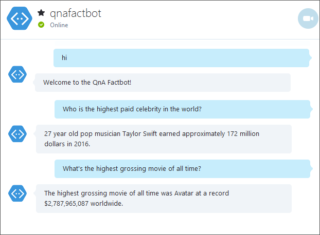 Chatting with the bot in Skype