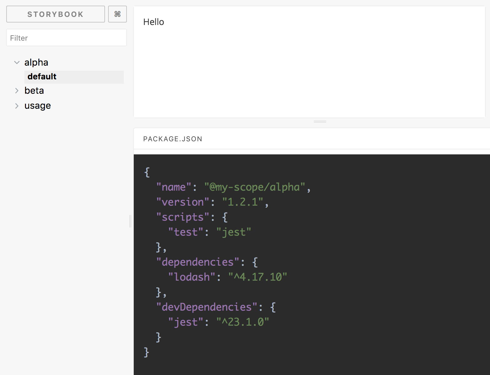 package.json demo