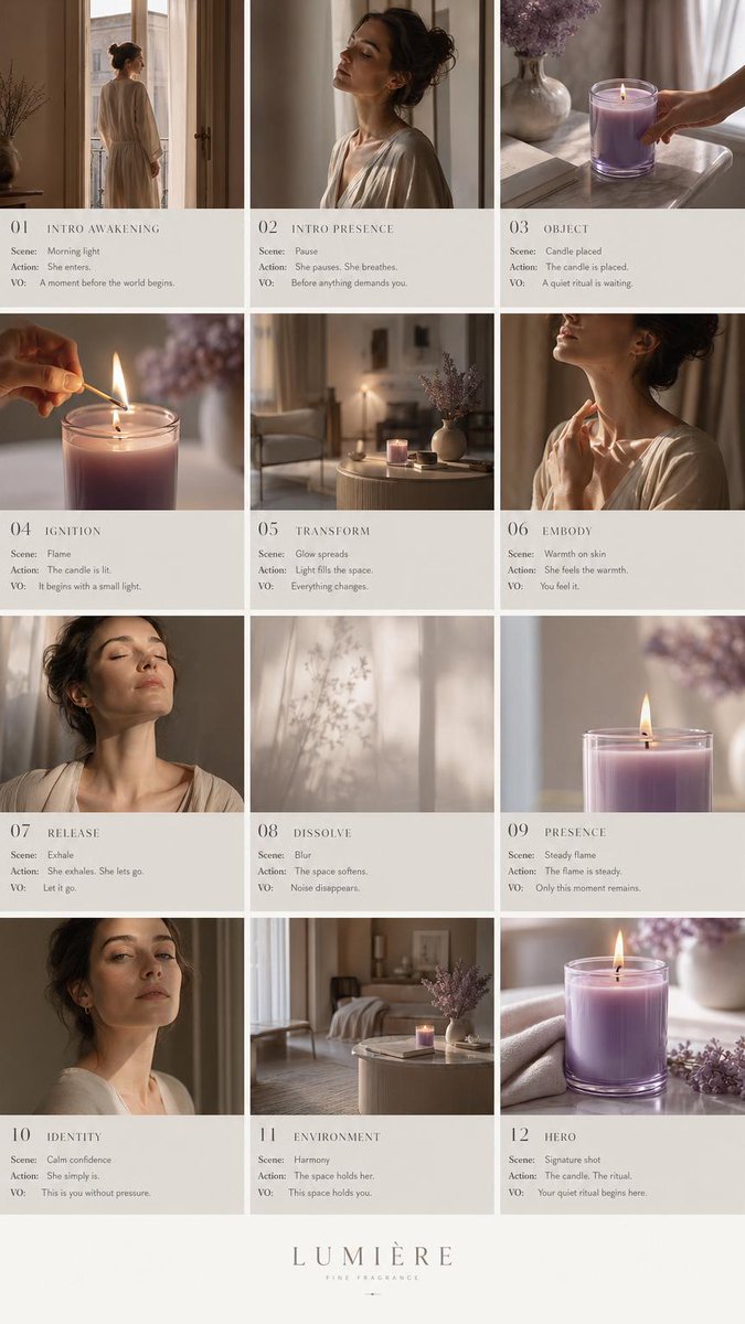 Luxury commercial storyboard