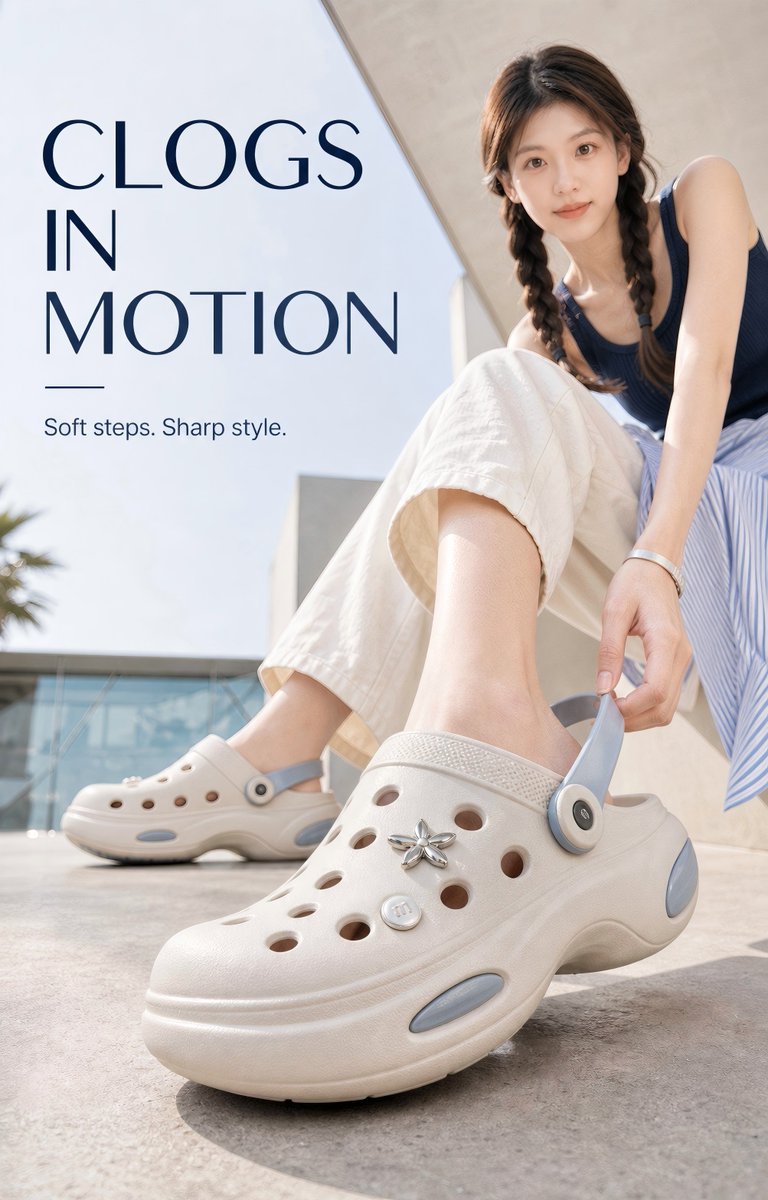 GPT-Image-2 Prompt Example - Foam Clogs Ad Poster