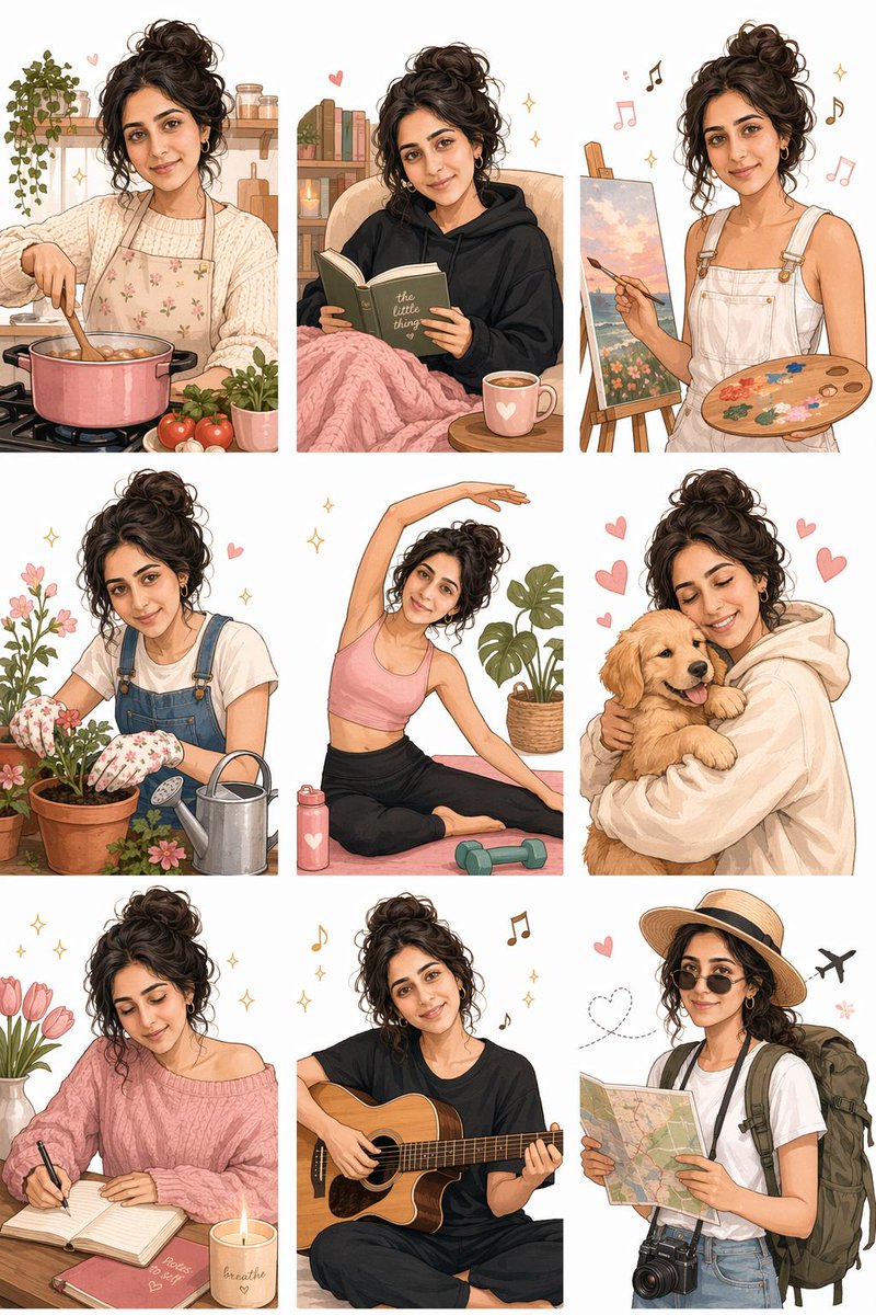 GPT-Image-2 Prompt Example - Cozy Lifestyle Sticker Grid