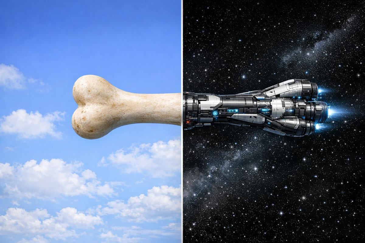 GPT-Image-2 Prompt Example - Dog Bone Spacecraft Morph