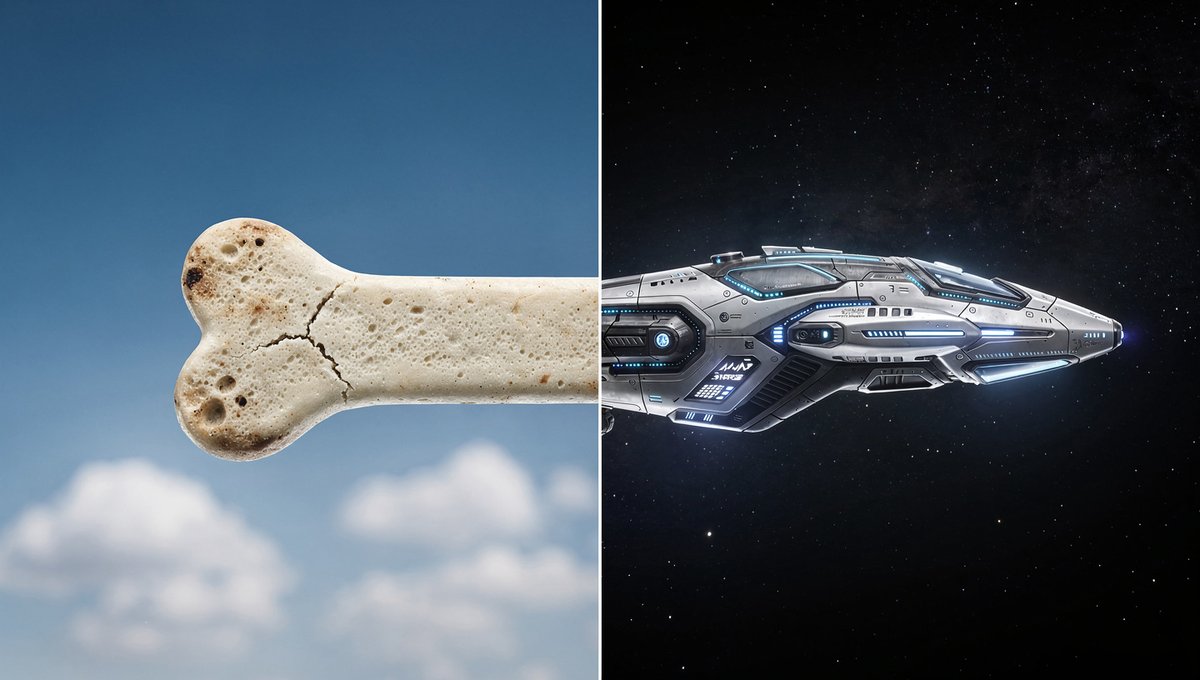 GPT-Image-2 Prompt Example - Dog Bone Spacecraft Morph