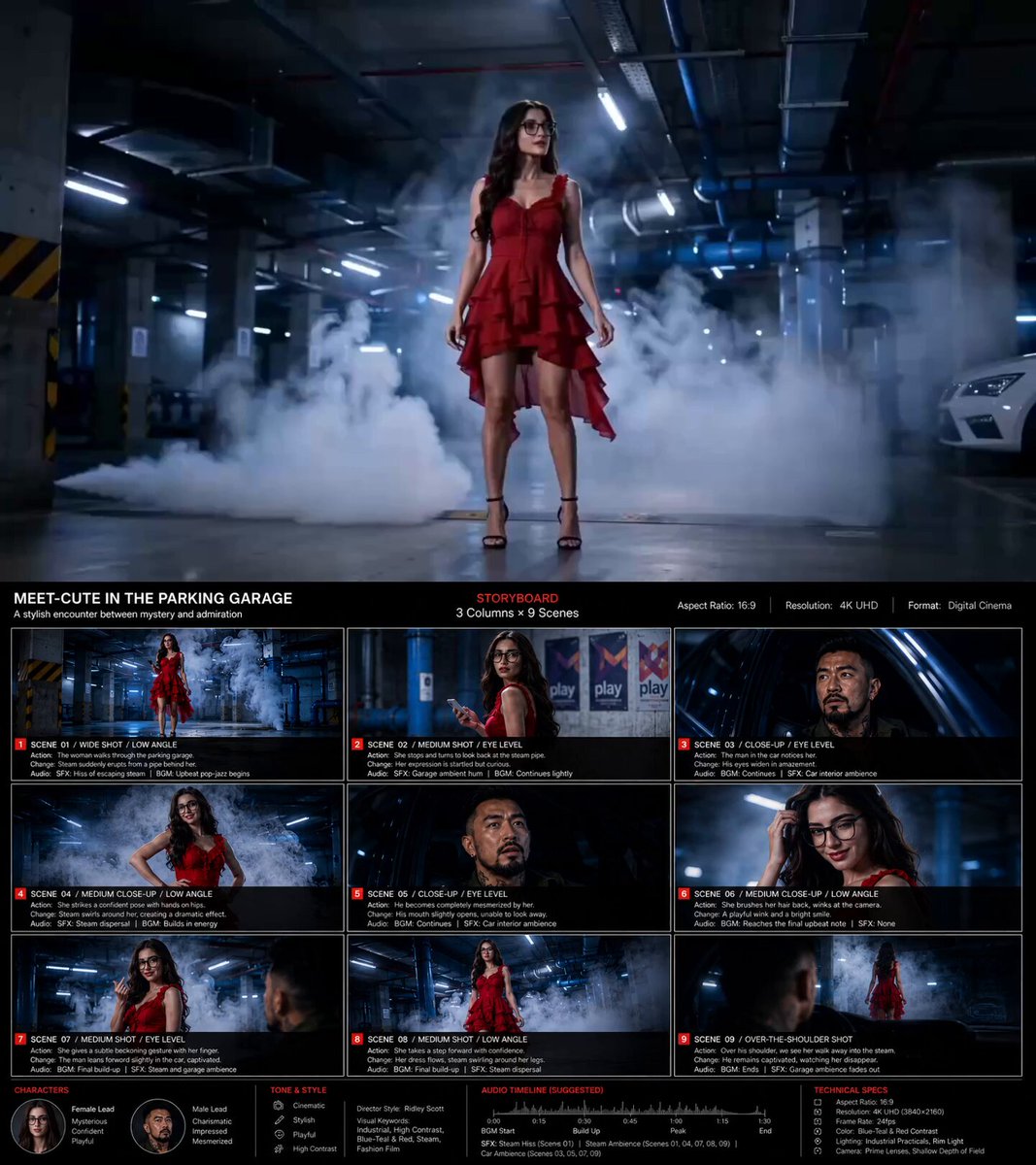 GPT-Image-2 Prompt Example - Storyboard Grid Template
