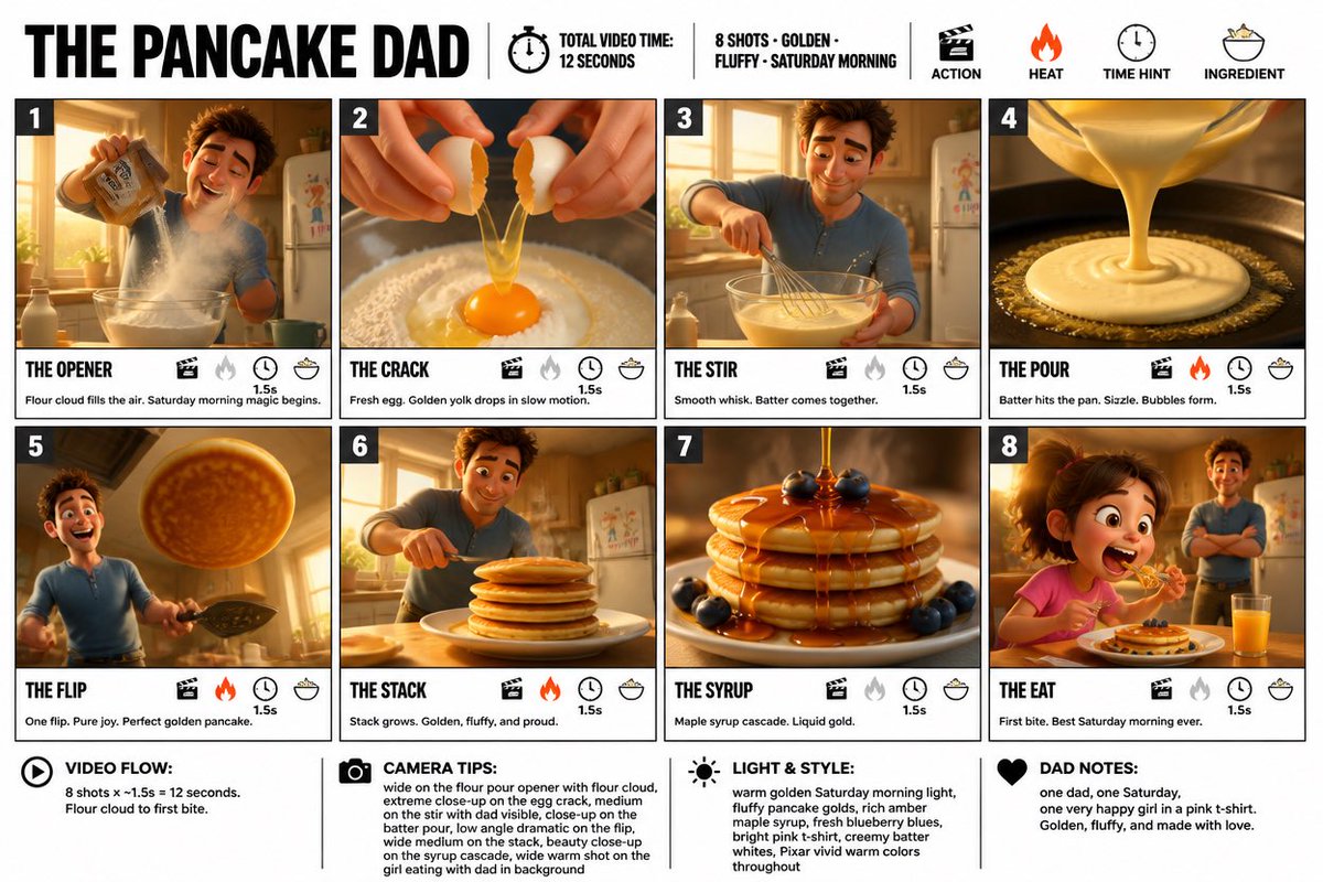 GPT-Image-2 Prompt Example - Pancake Dad Storyboard