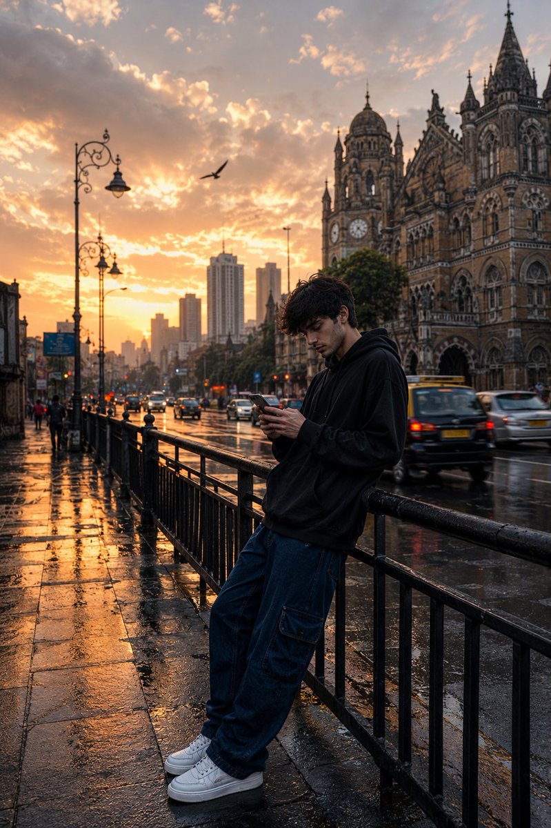 GPT-Image-2 Prompt Example - Rainy Street Golden Portrait