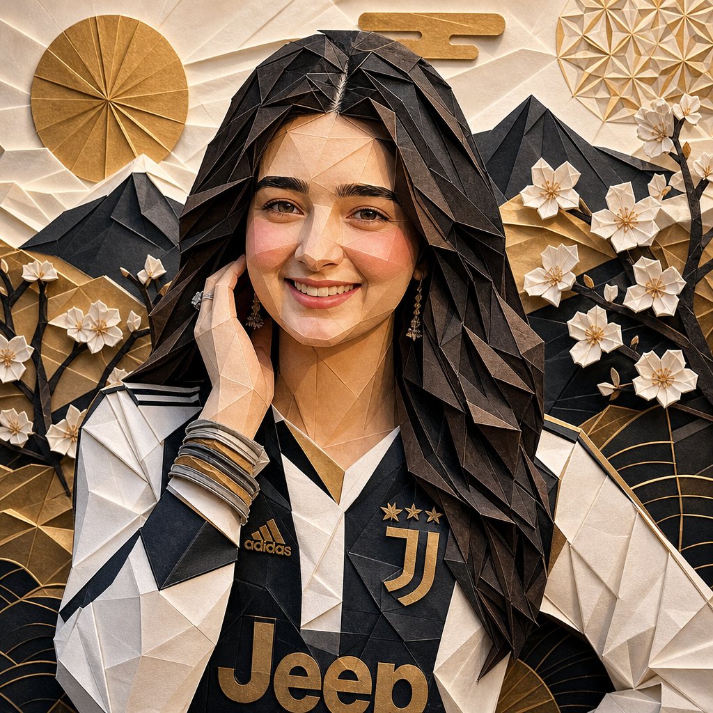 GPT-Image-2 Prompt Example - Origami Portrait Illustration