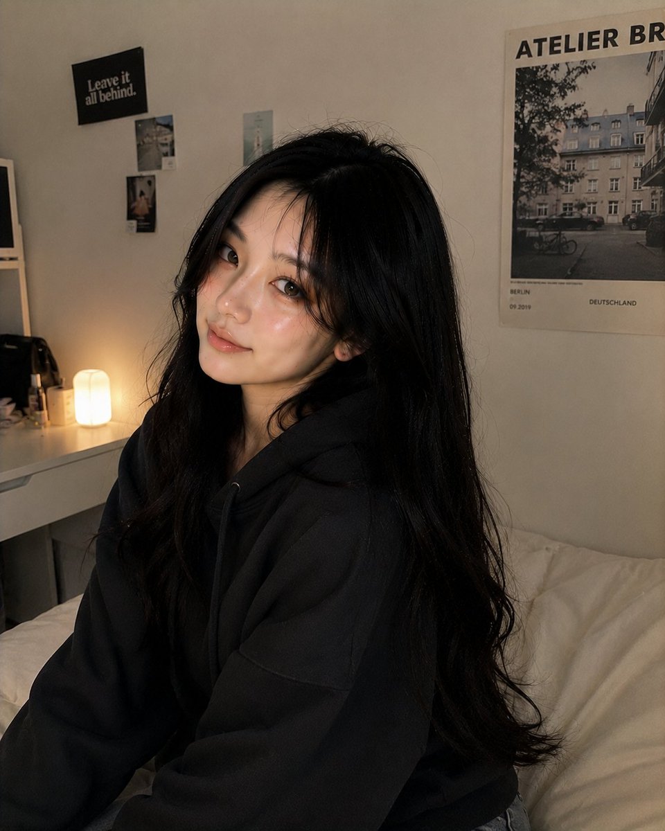 GPT-Image-2 Prompt Example - Cozy Bedroom Korean Girl Portrait