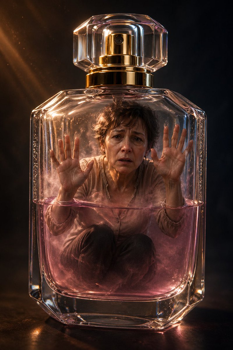 GPT-Image-2 Prompt Example - Woman in Crystal Perfume Bottle