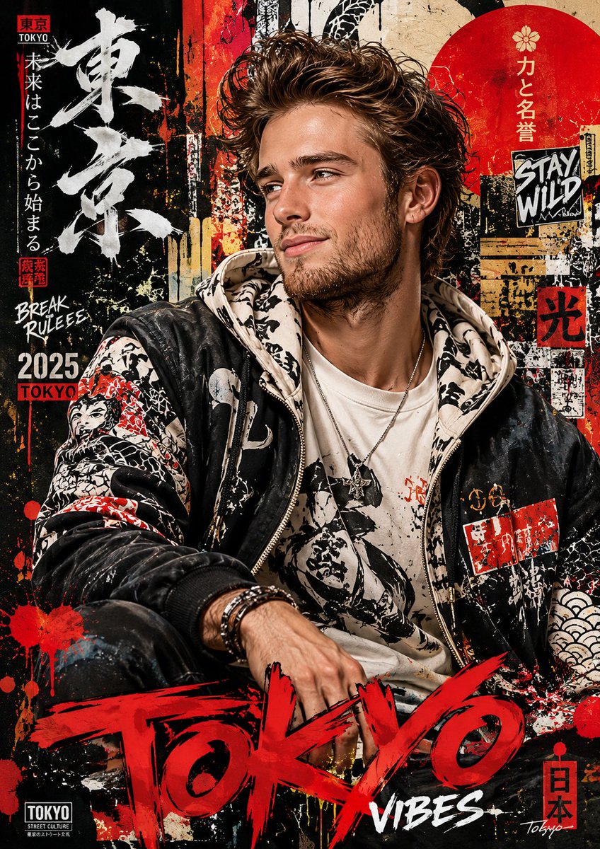 GPT-Image-2 Prompt Example - Japanese Graffiti Portrait Poster
