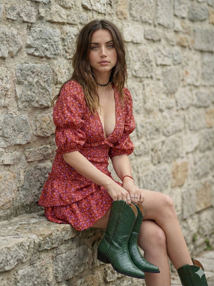 GPT-Image-2 Prompt Example - Boho Stone-Wall Portrait