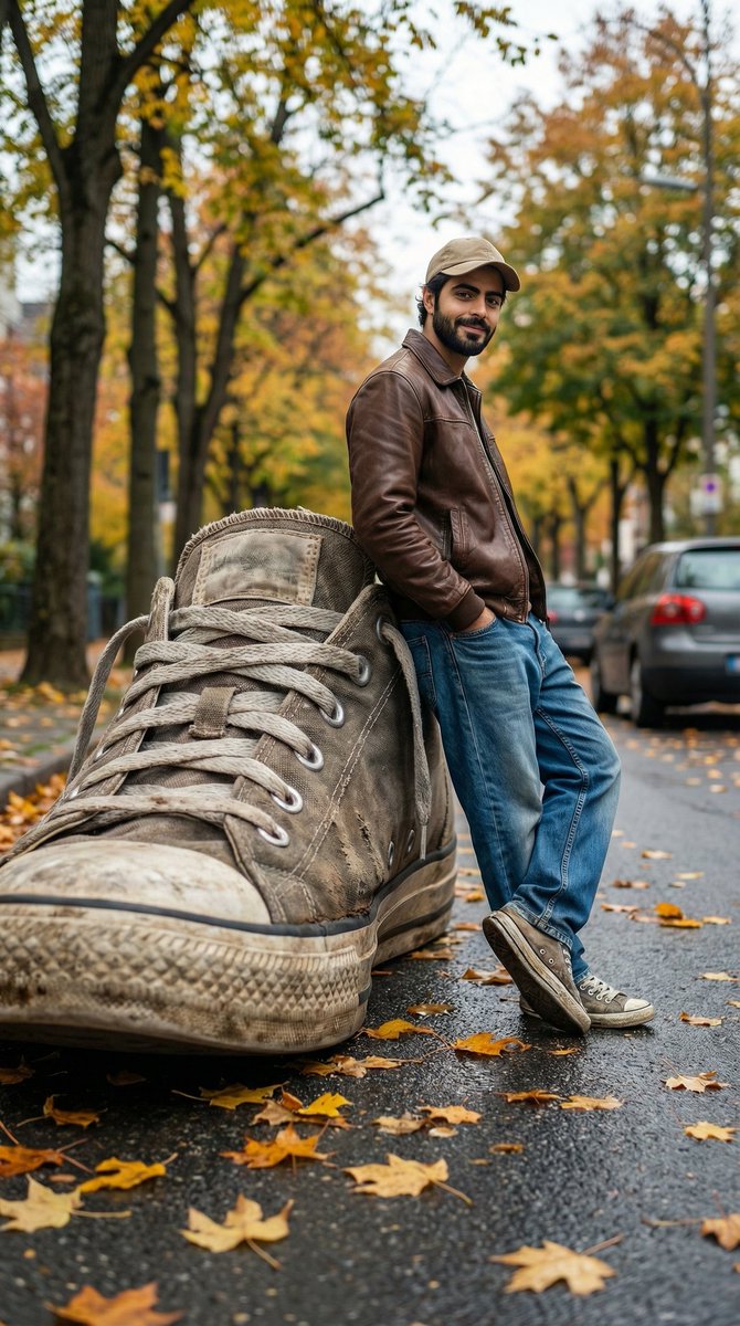 GPT-Image-2 Prompt Example - Forced-Perspective Sneaker Portrait