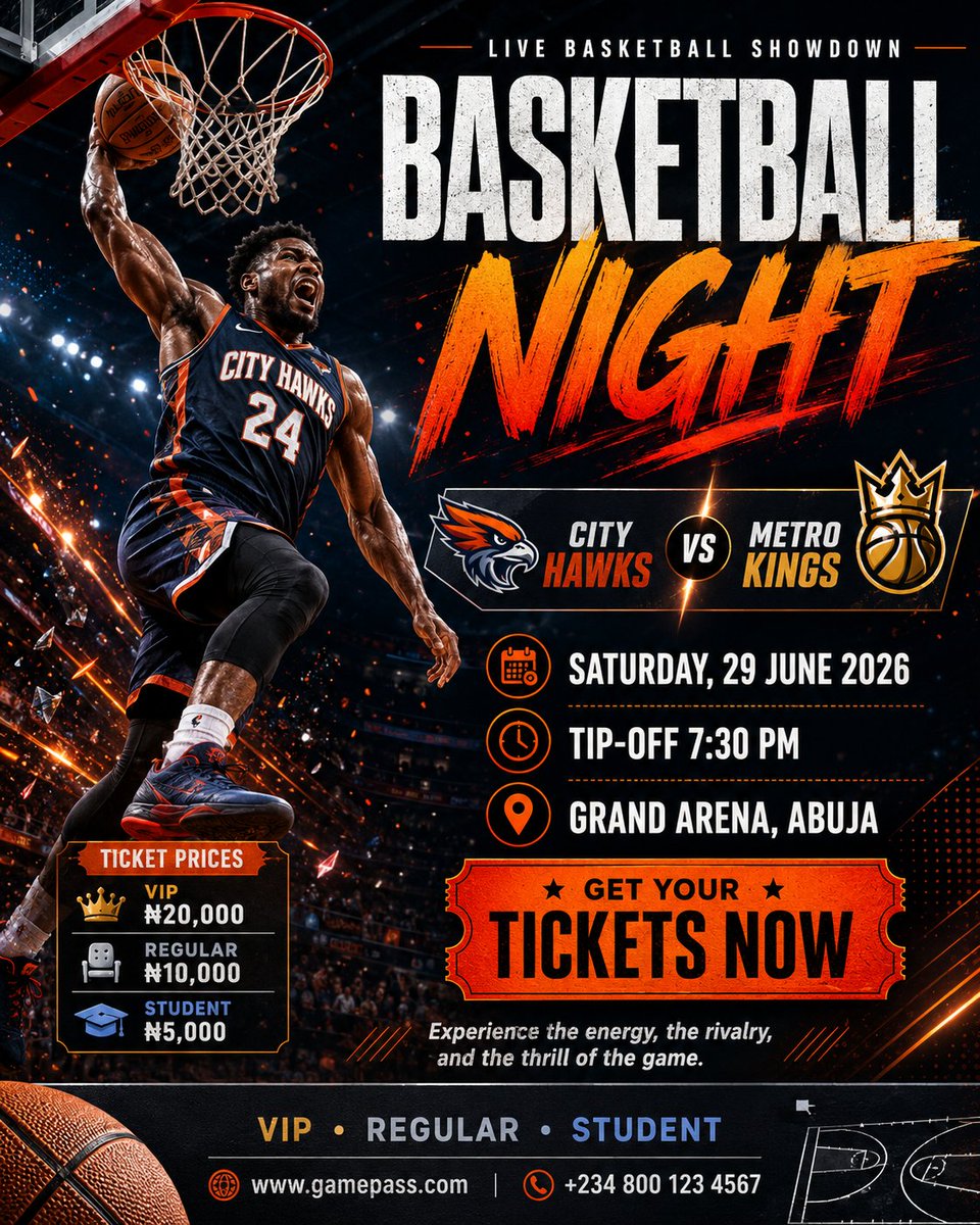 GPT-Image-2 Prompt Example - Basketball Poster Design