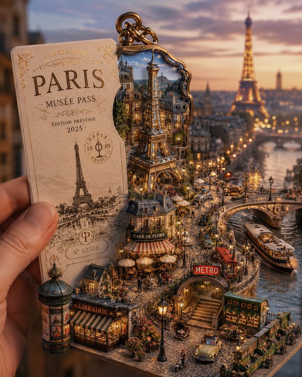 GPT-Image-2 Prompt Example - Miniature City Travel Card