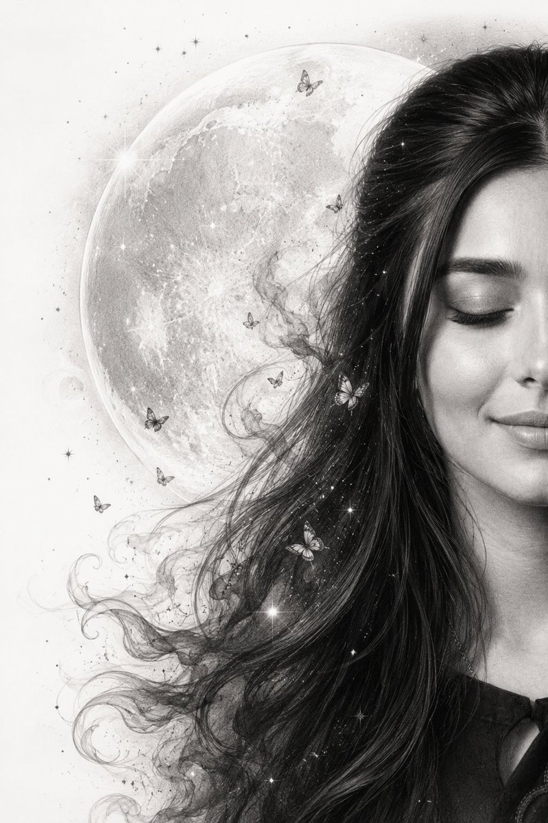 GPT-Image-2 Prompt Example - Moon Whisper Graphite Portrait