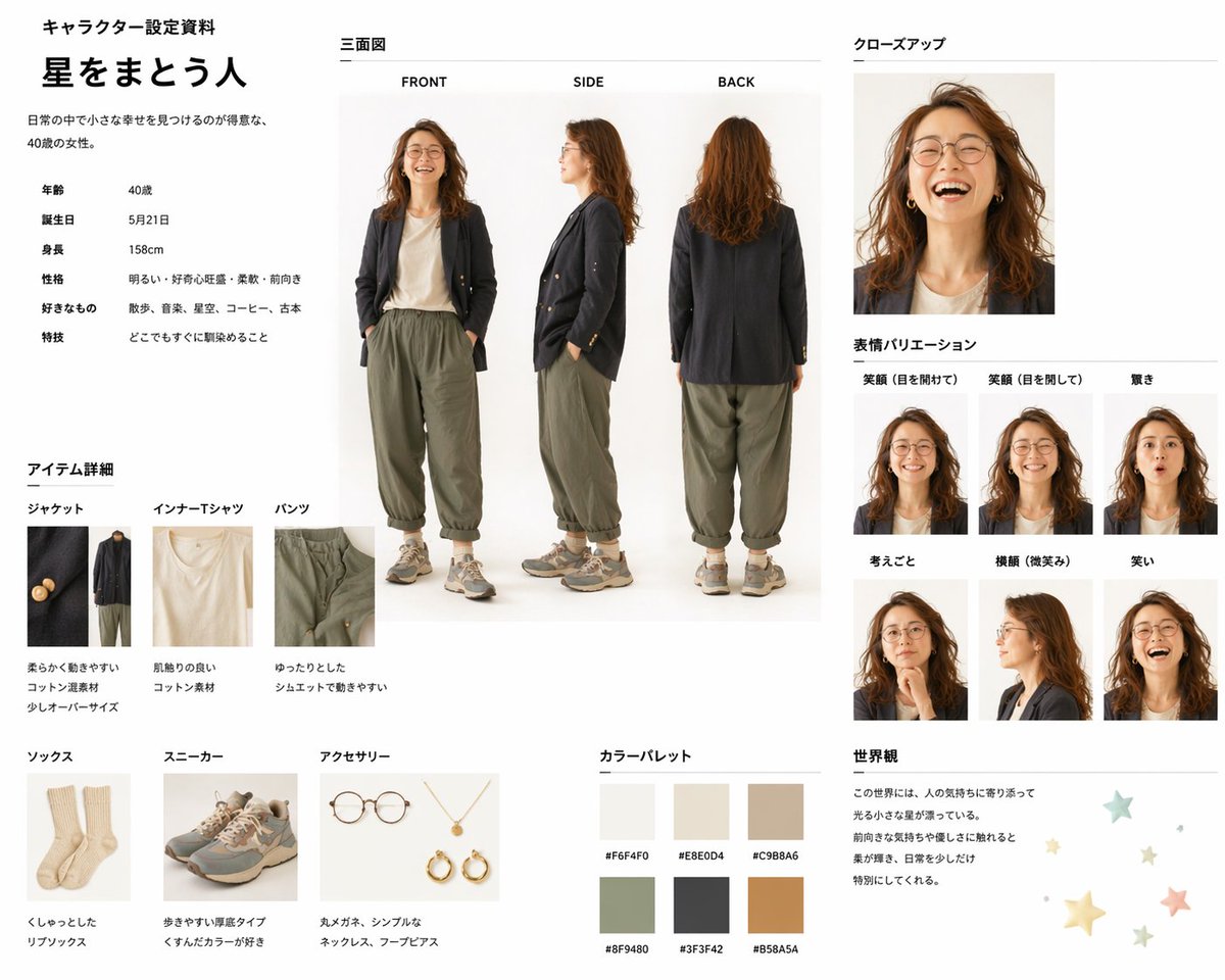 四模型写实角色设定表对决 示例图