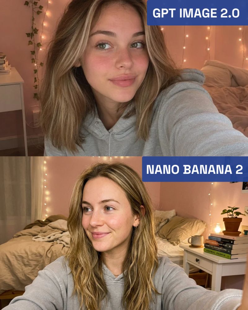 Candid Bedroom Selfie Photorealistic Portrait generated image example