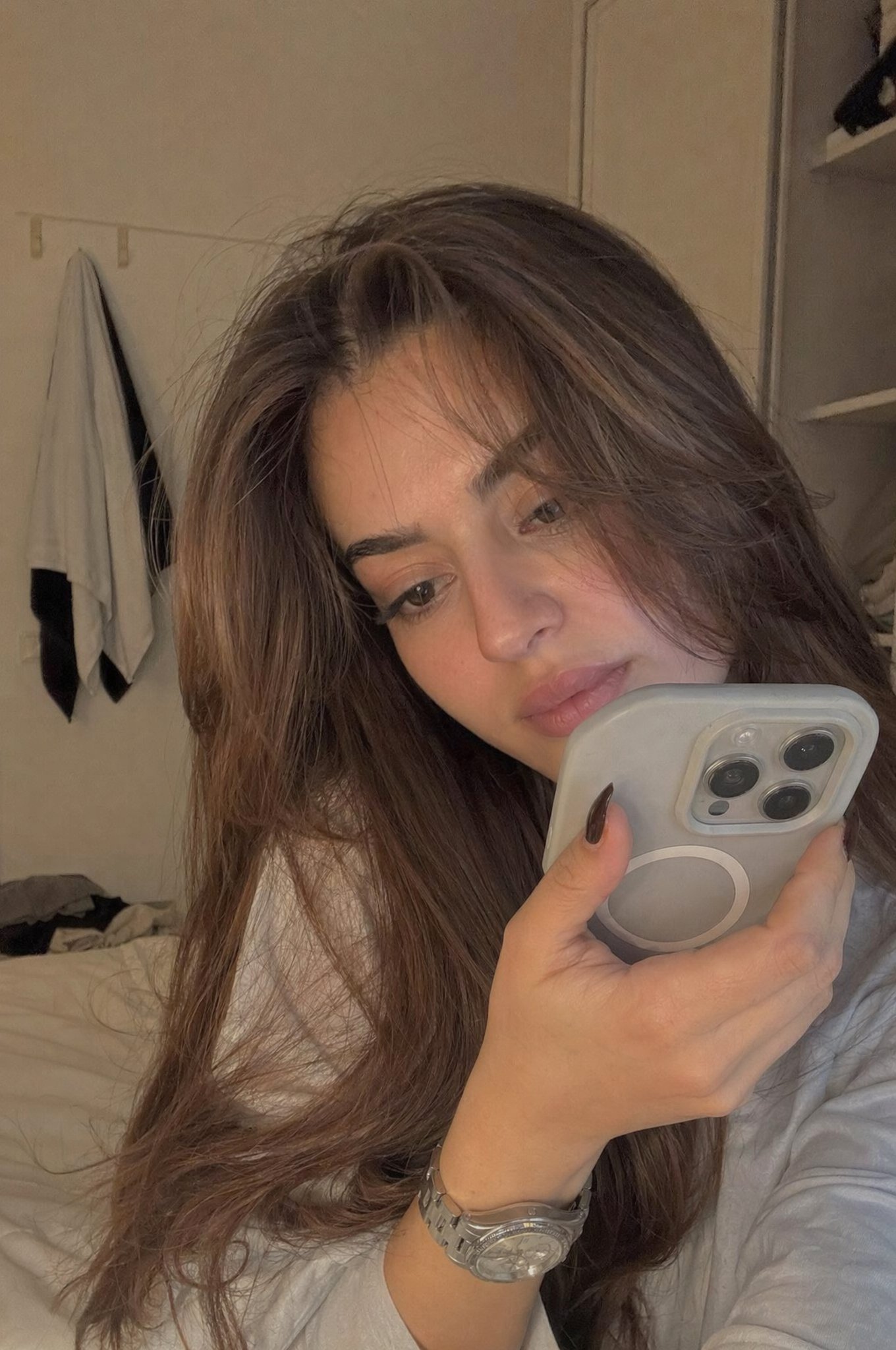 Realistic Candid Bedroom Recording Portrait generated image example
