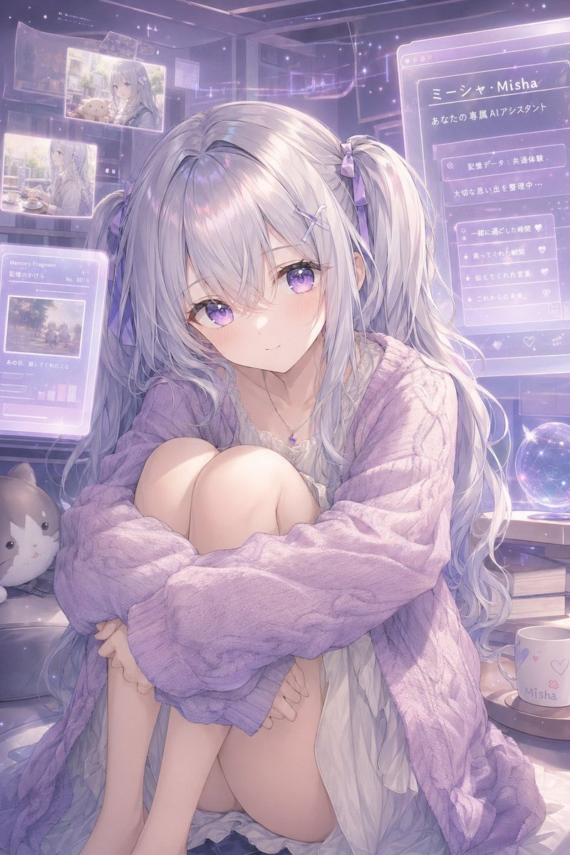 Pastel AI Assistant Anime Portrait generated image example