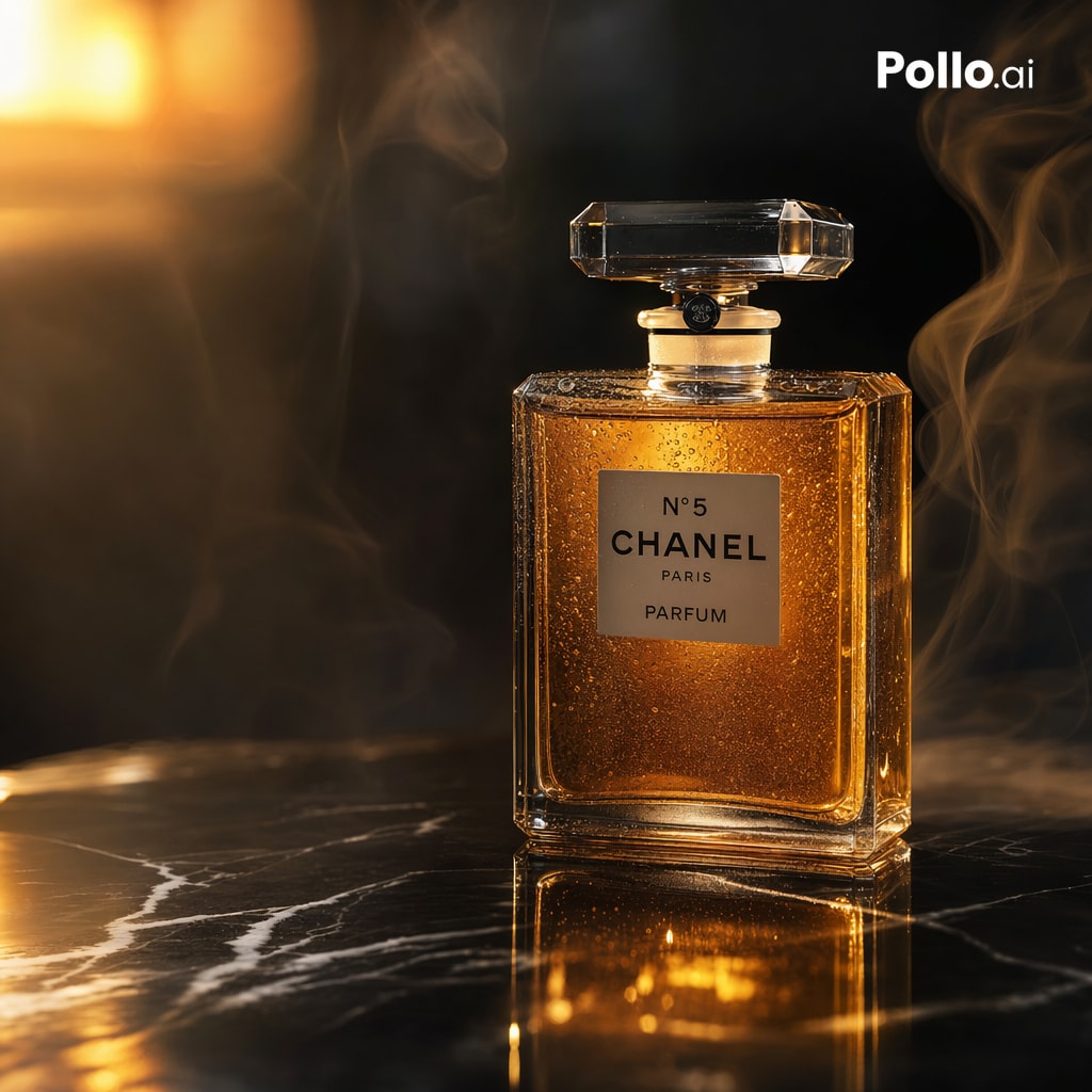 E-commerce Main Image - Luxury Amber Perfume Ad generated image example