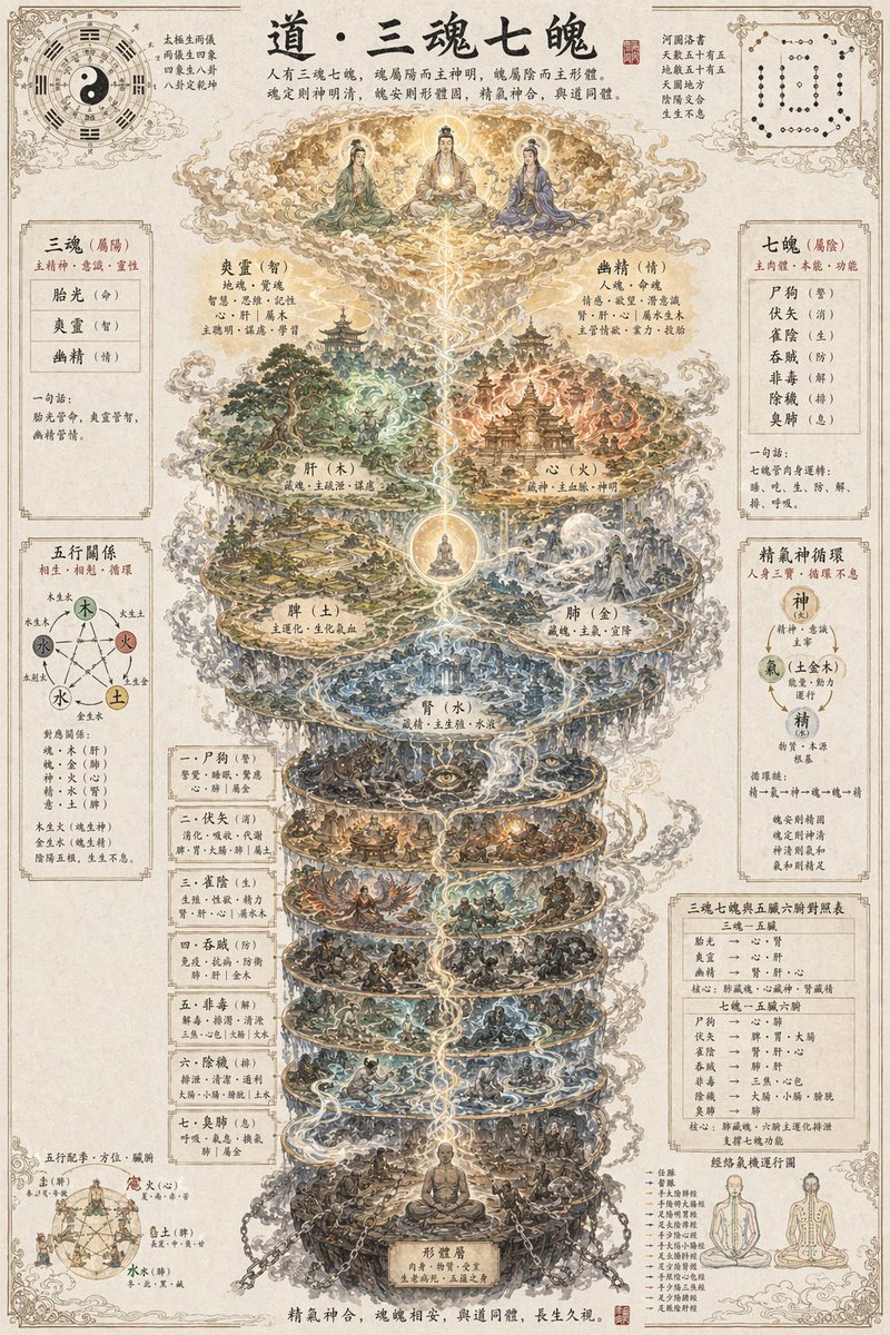 Taoist Three Souls Seven Po Poster generated image example