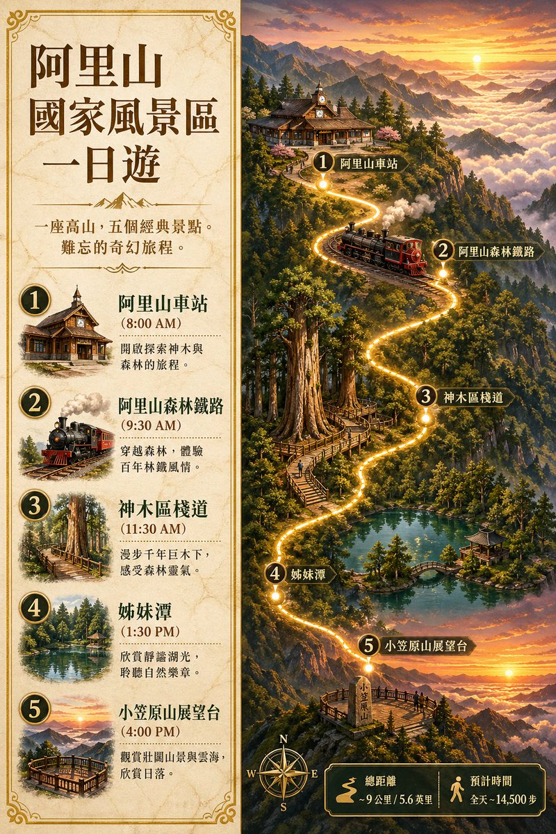 Alishan One-Day Travel Poster generated image example