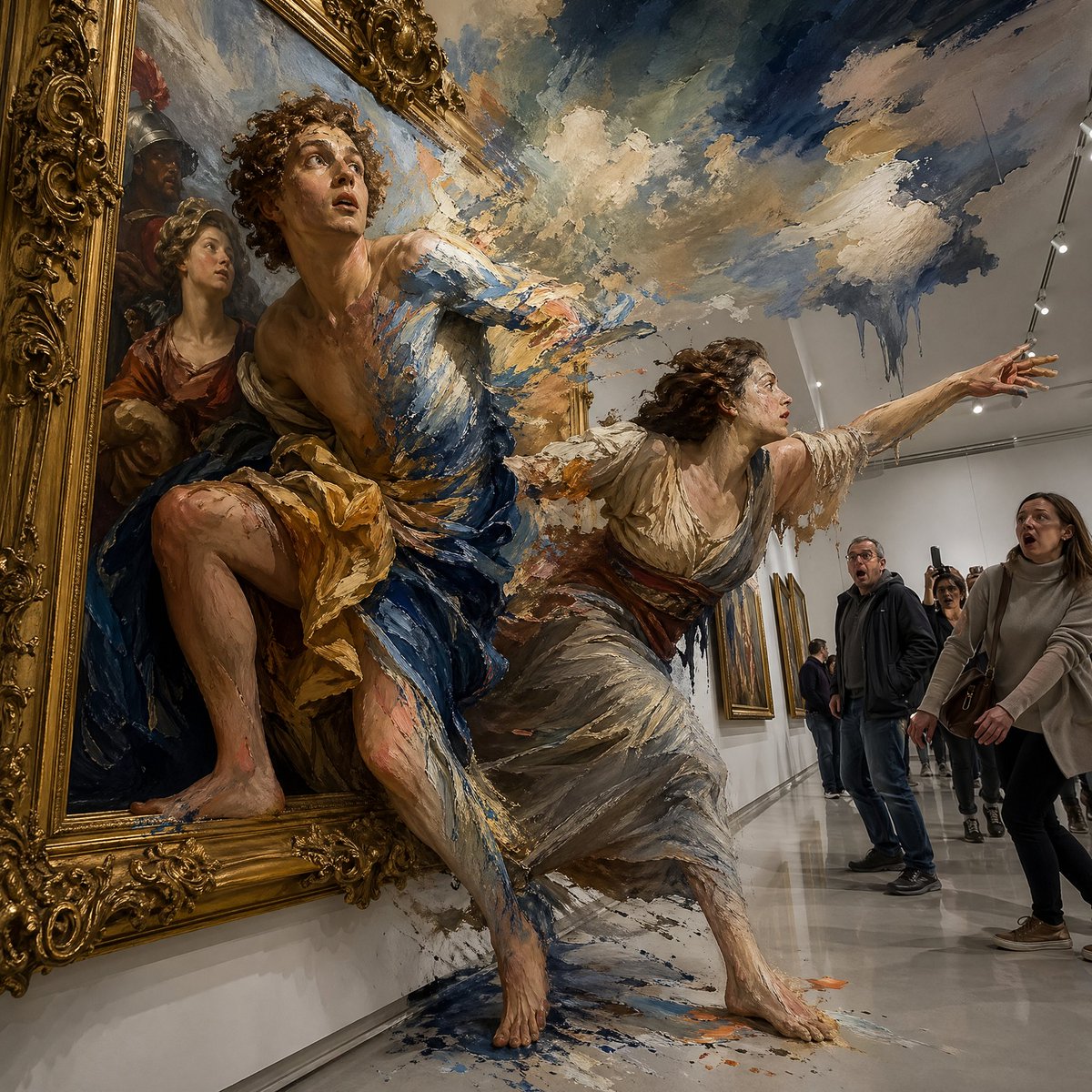 Surreal Baroque Painting Reality Fracture generated image example