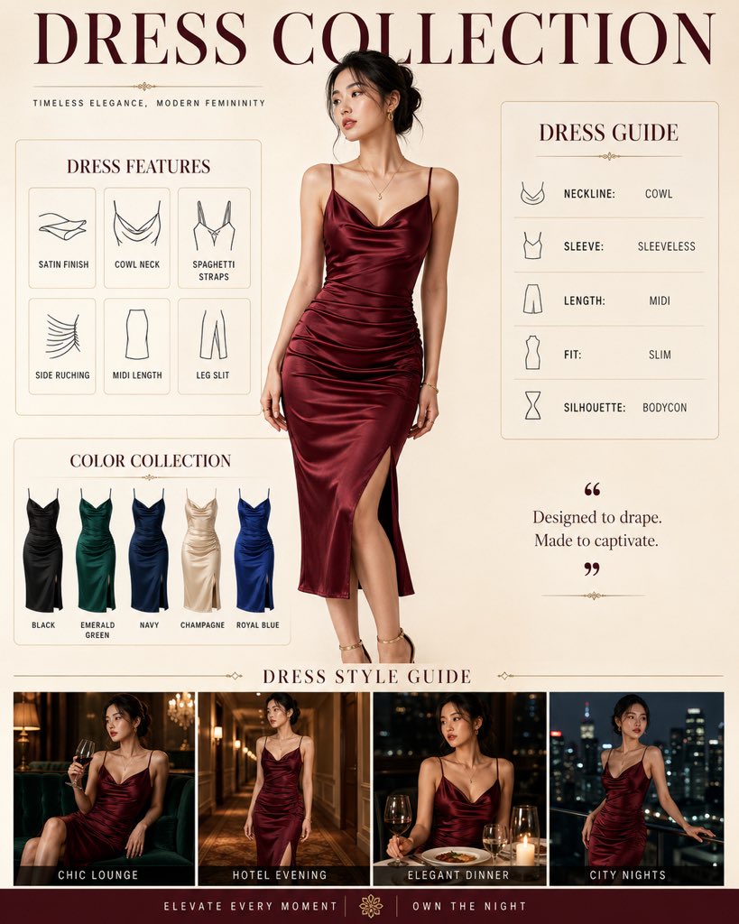 Fashion Dress Collection Infographic generated image example