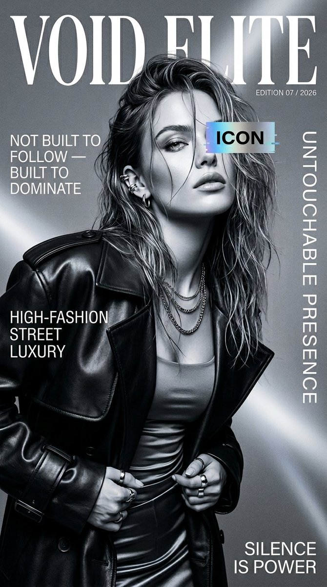 Monochrome Fashion Cover generated image example