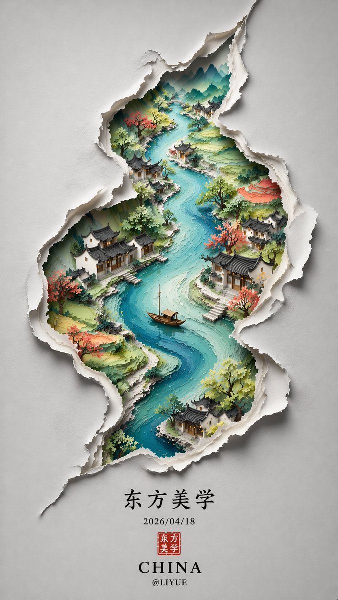 中式极简 S 形海报