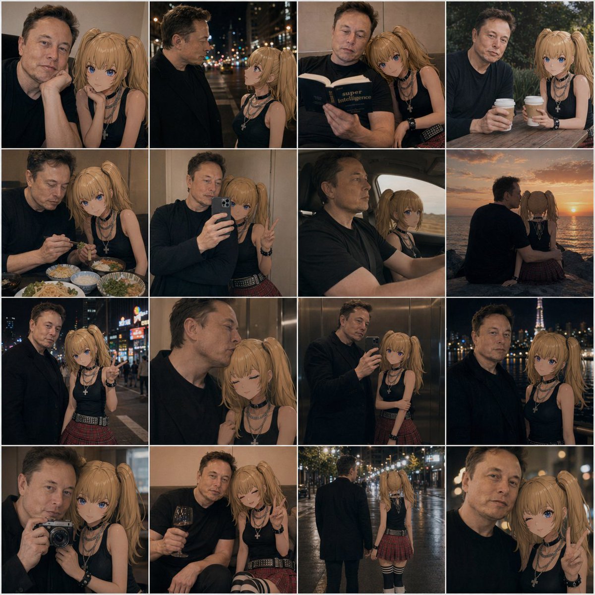 Anime Girl and Man Date Photo Collage generated image example