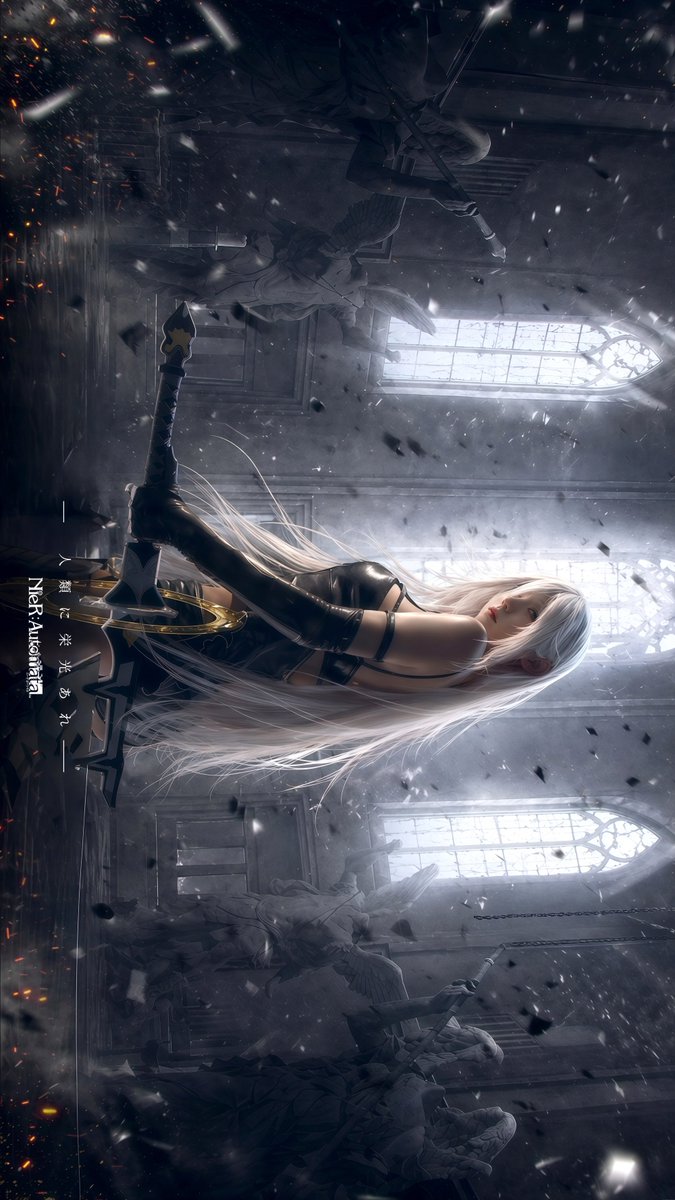 Gothic Android Warrior Cathedral Key Art generated image example