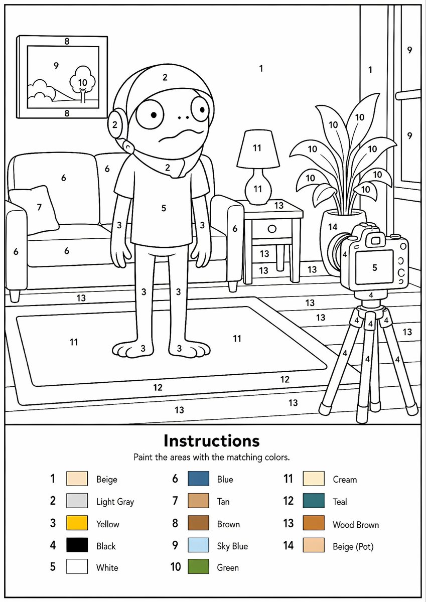 GPT-Image-2 Prompt Example - Printable Paint by Numbers