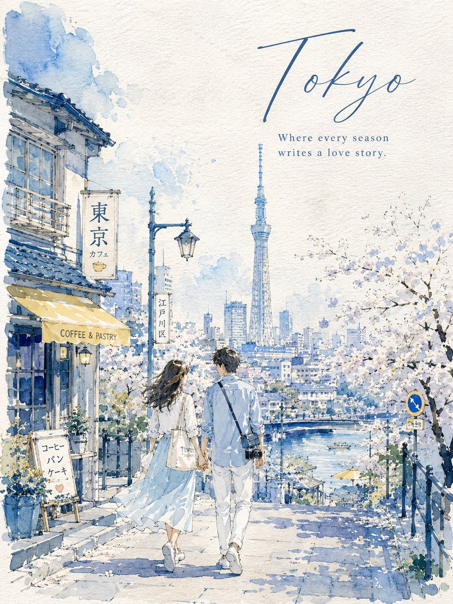 GPT-Image-2 Prompt Example - Watercolor Summer City Romance