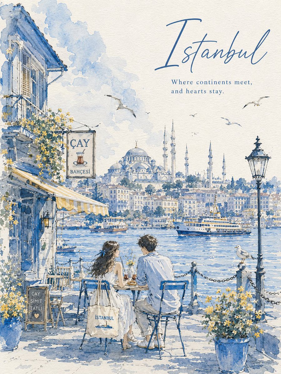 GPT-Image-2 Prompt Example - Watercolor Summer City Romance