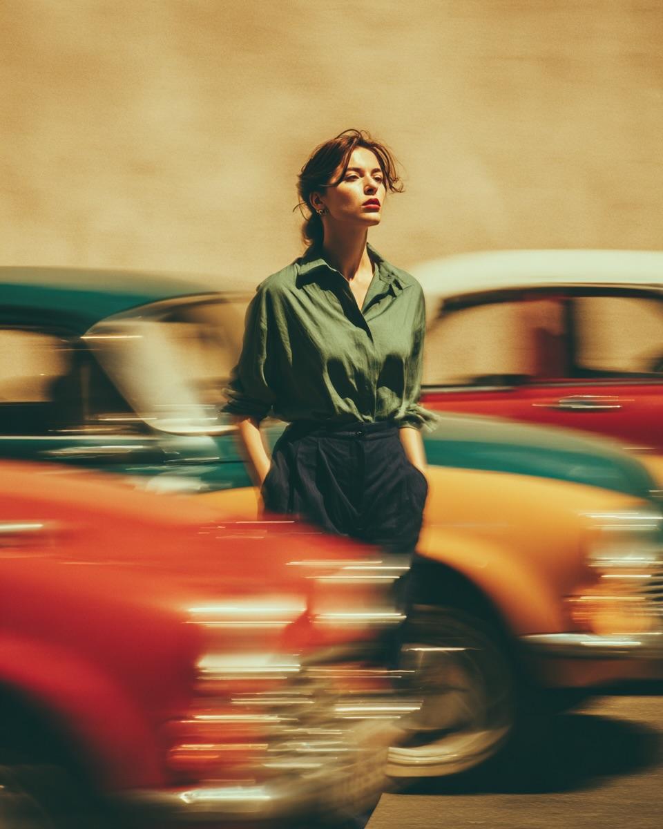 GPT-Image-2 Prompt Example - Vintage Motion-Blur Street Portrait