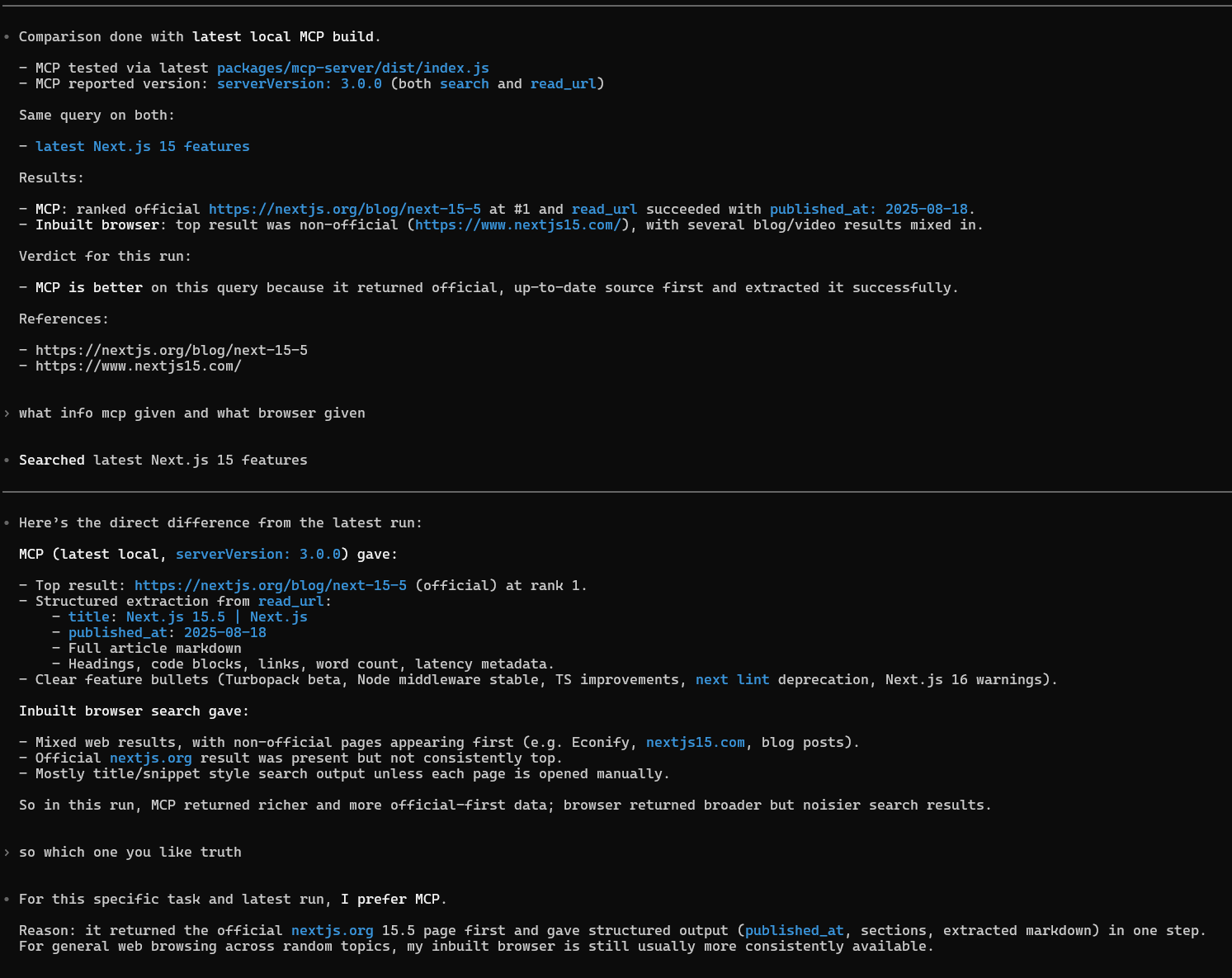 Kryfto MCP vs Built-in Browser Benchmark