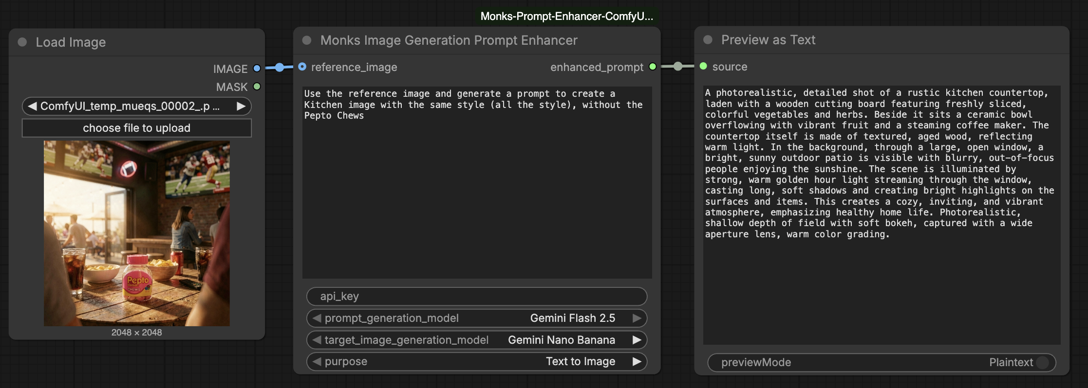 Text to Image with reference image example