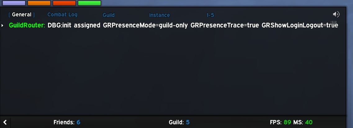 Screenshot: GuildRouter initialisation