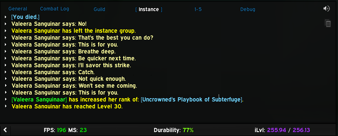 Screenshot: System message 1