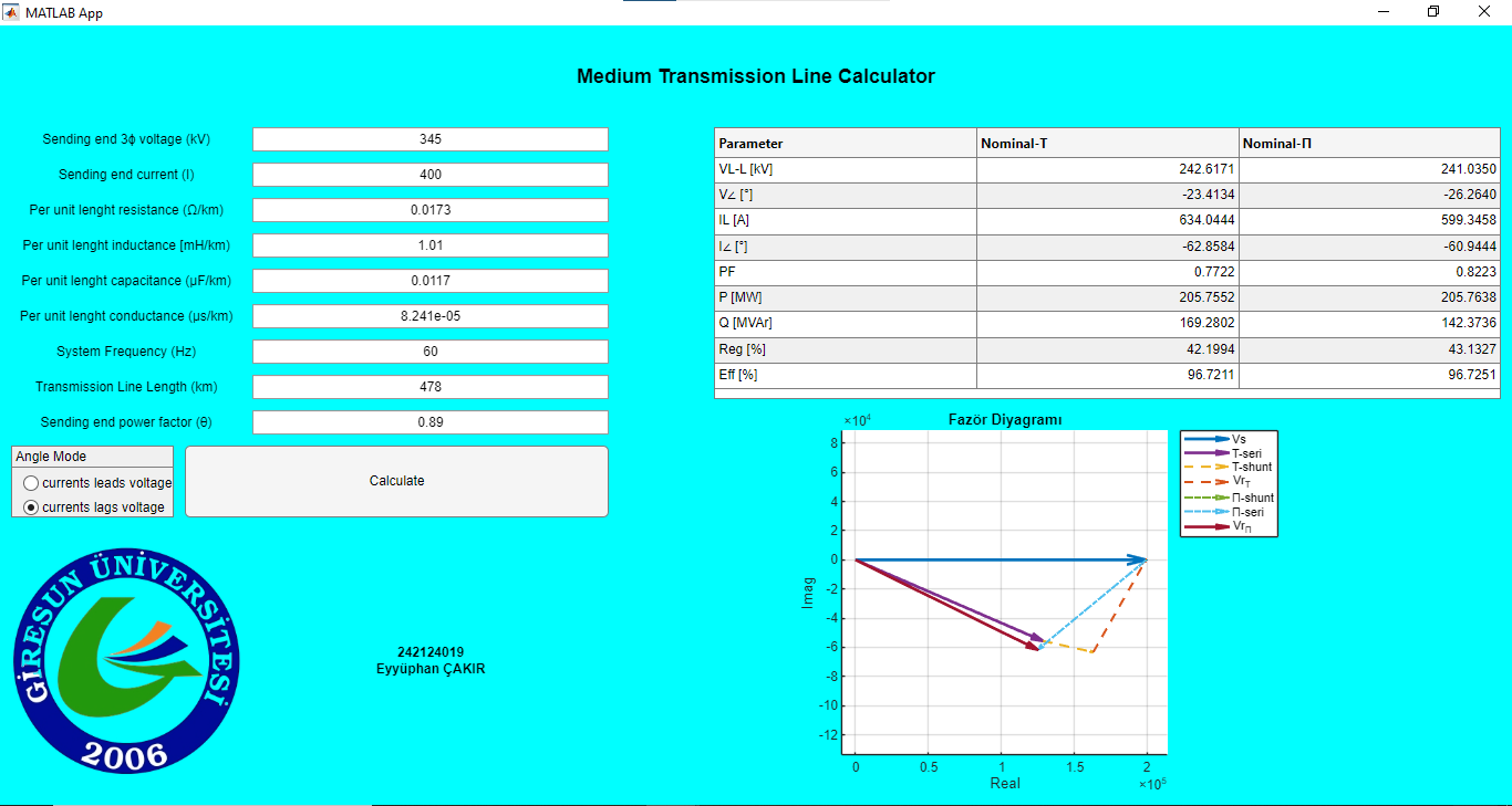 GitHub - Eypan439/Medium_Transmission_Line_Calculator: 