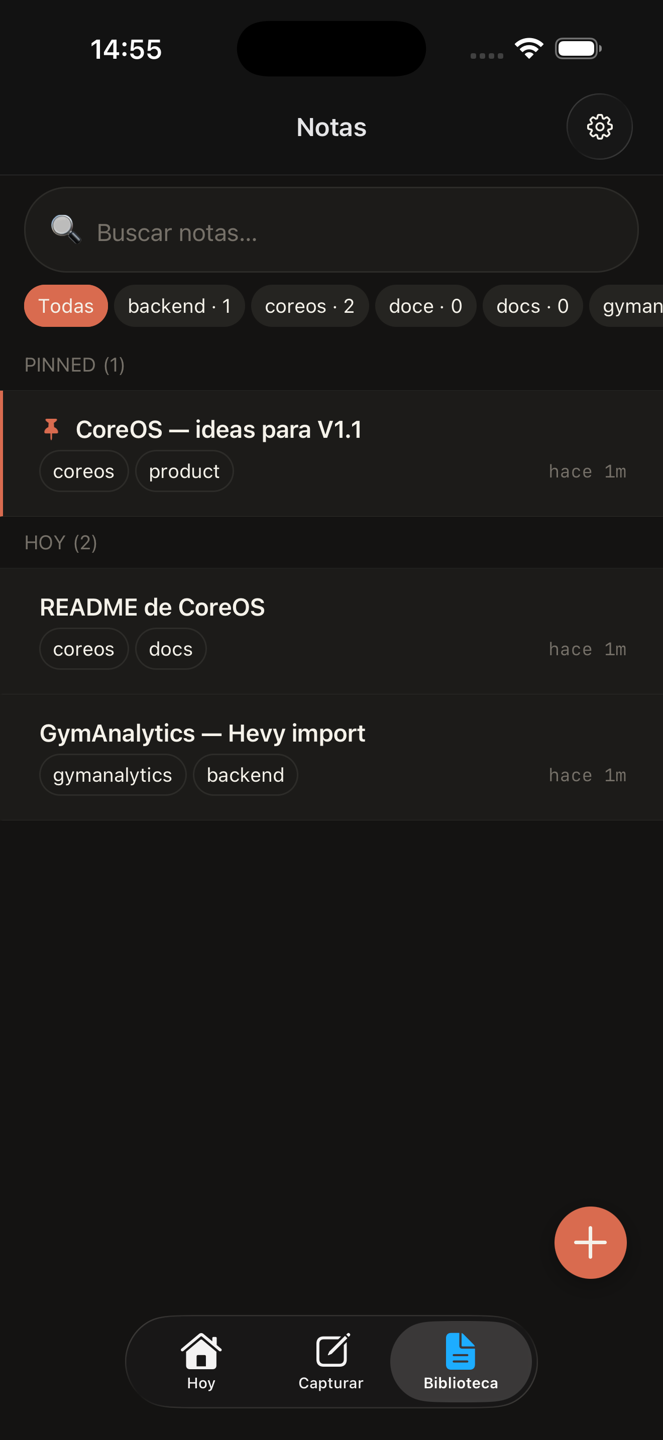Pantalla Library de CoreOS