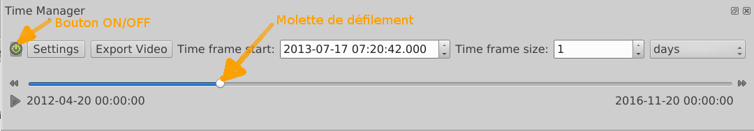 Paneau de TimeManager